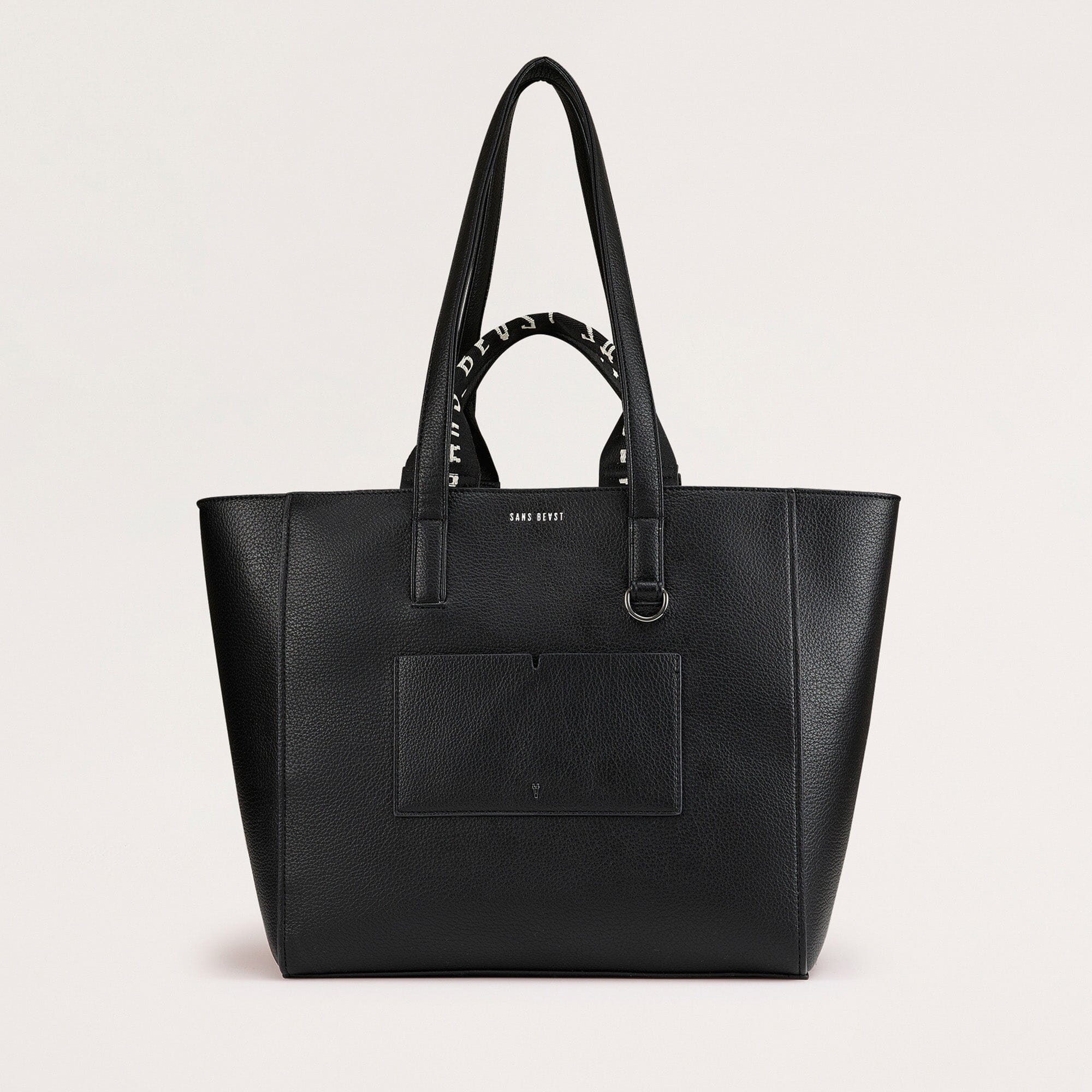 Archive Vegan Leather Tote Bag Black front view