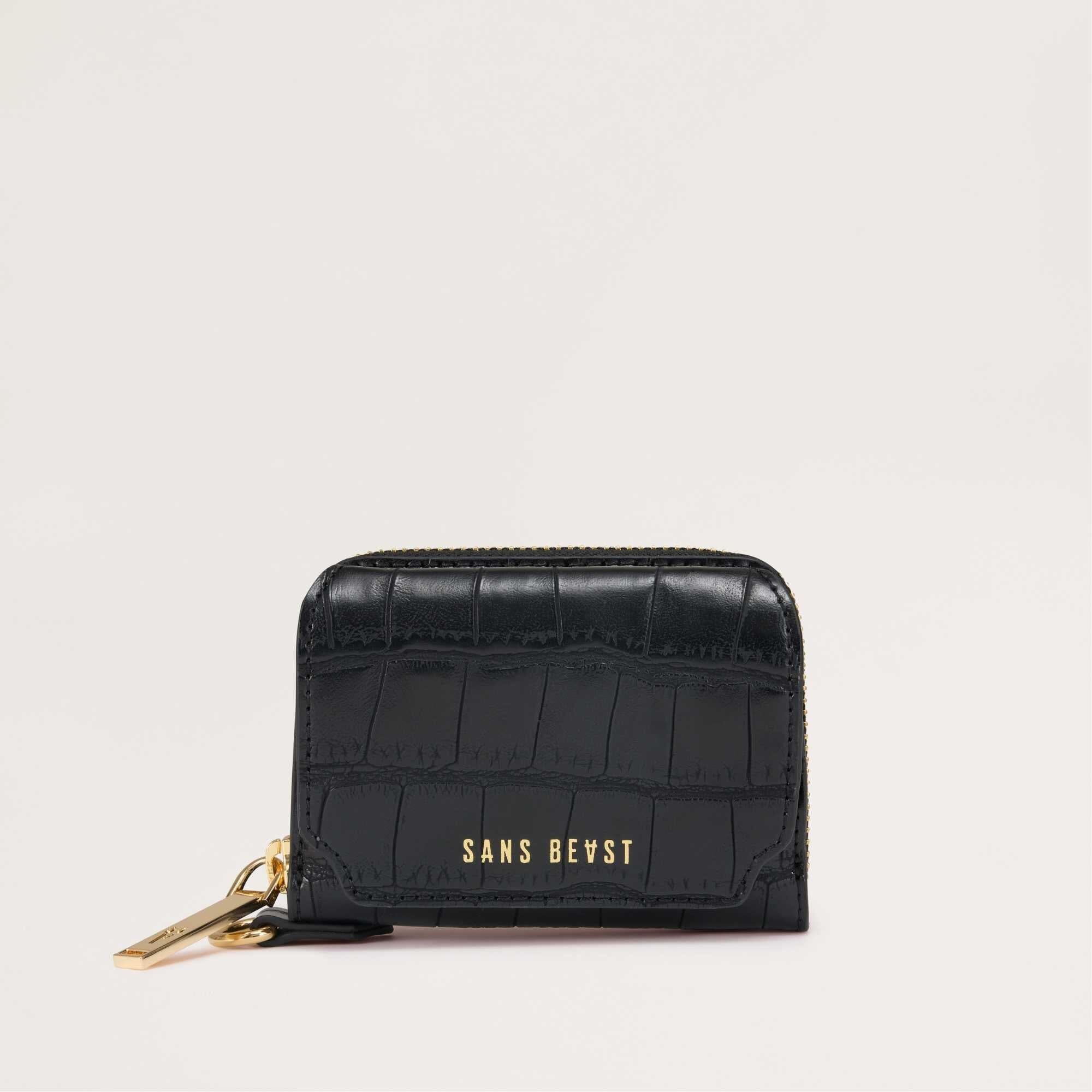 Orbit Vegan Leather Wallet Black Croco Sans Beast