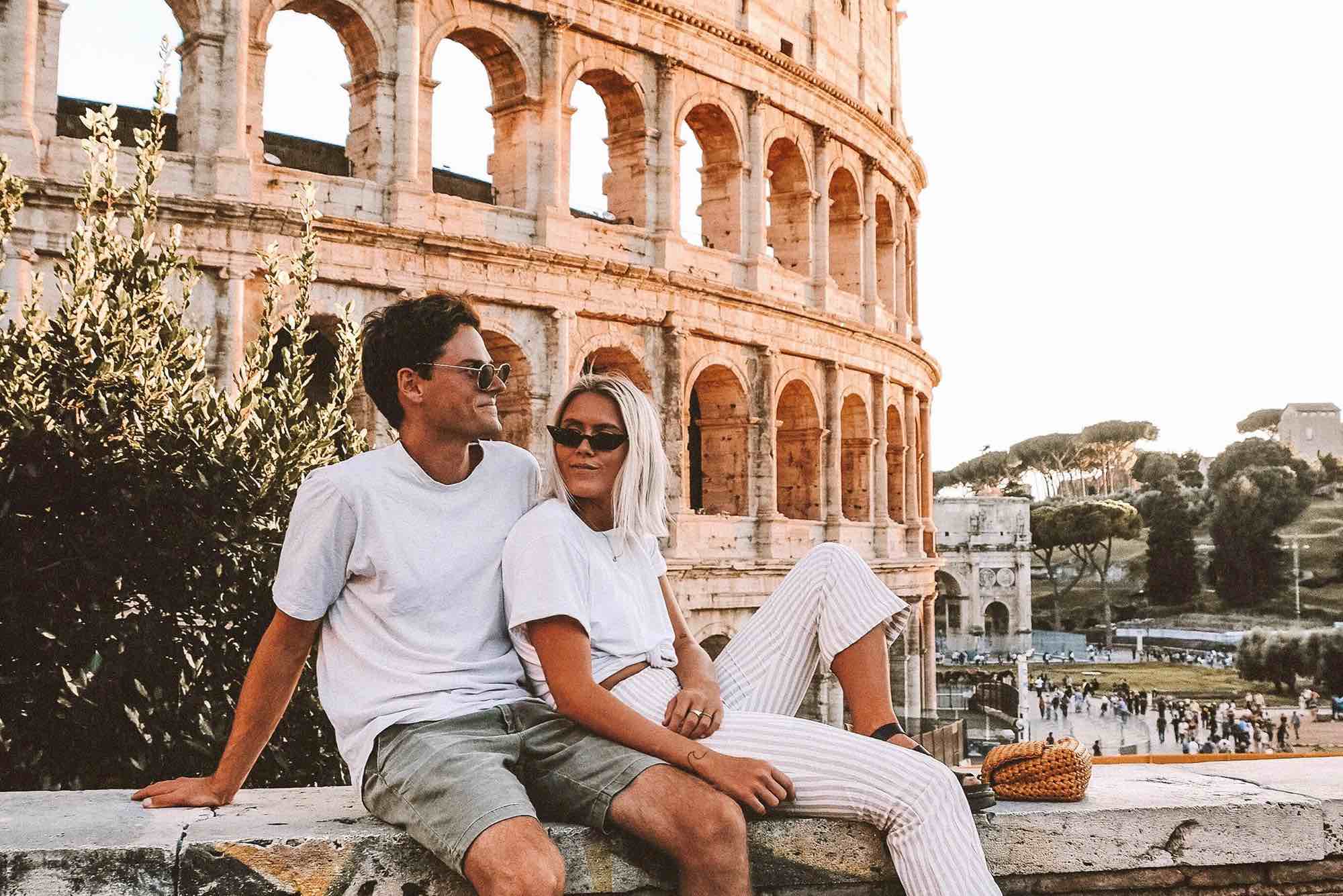Travel stores with Karissa Sparke - Karissa and Tom in front of the Colosseum