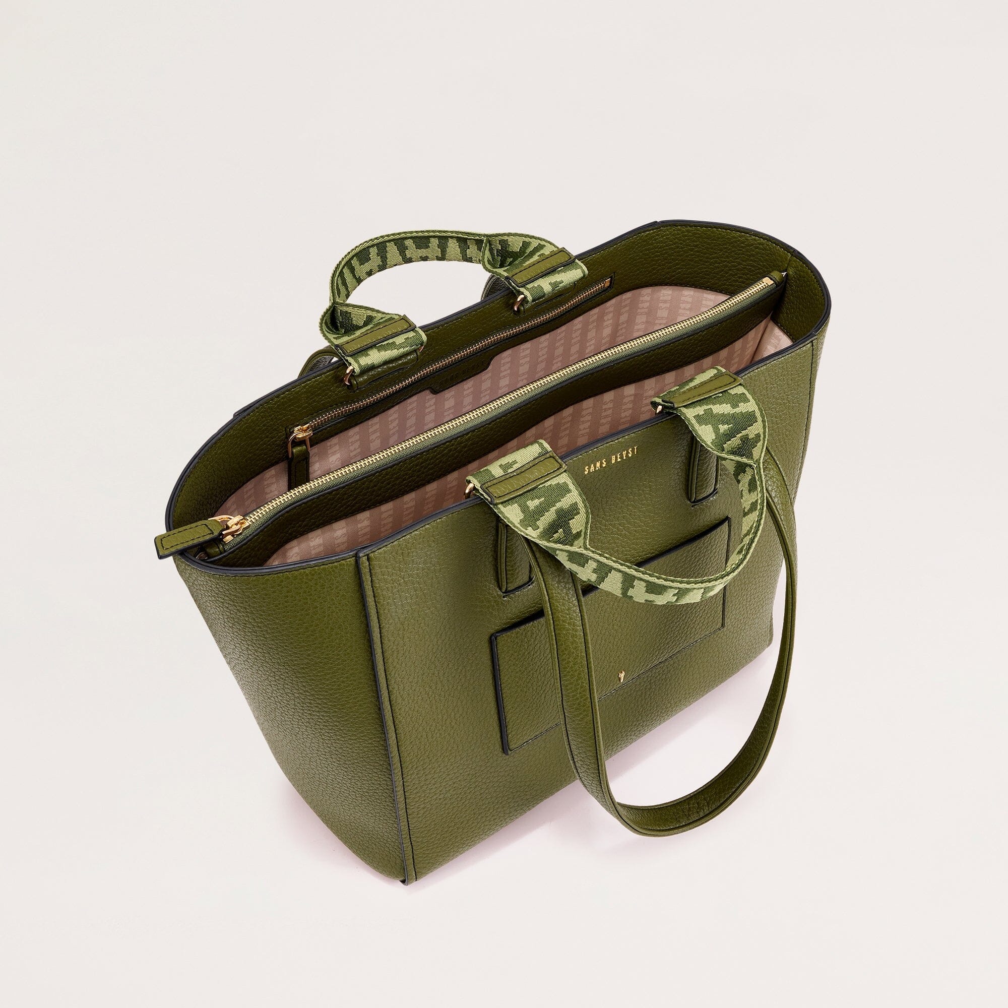 Archive Vegan Leather Tote Bag Olive Green Sans Beast