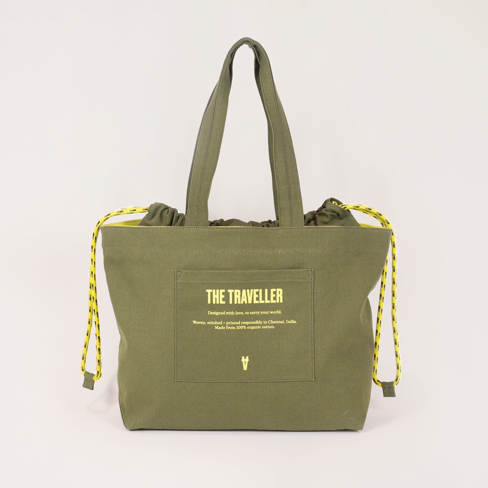 Traveller Canvas Tote Bag Green Sans Beast