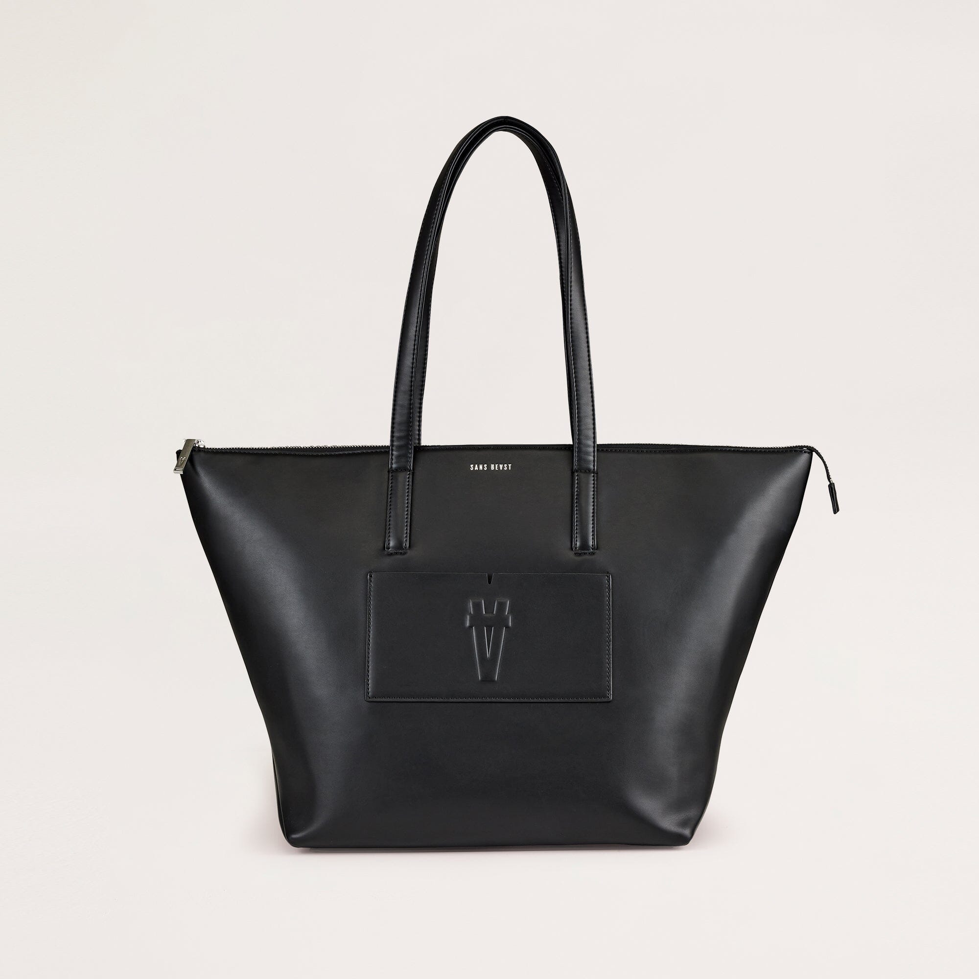 Nomad Vegan Leather Tote Bag Black front view