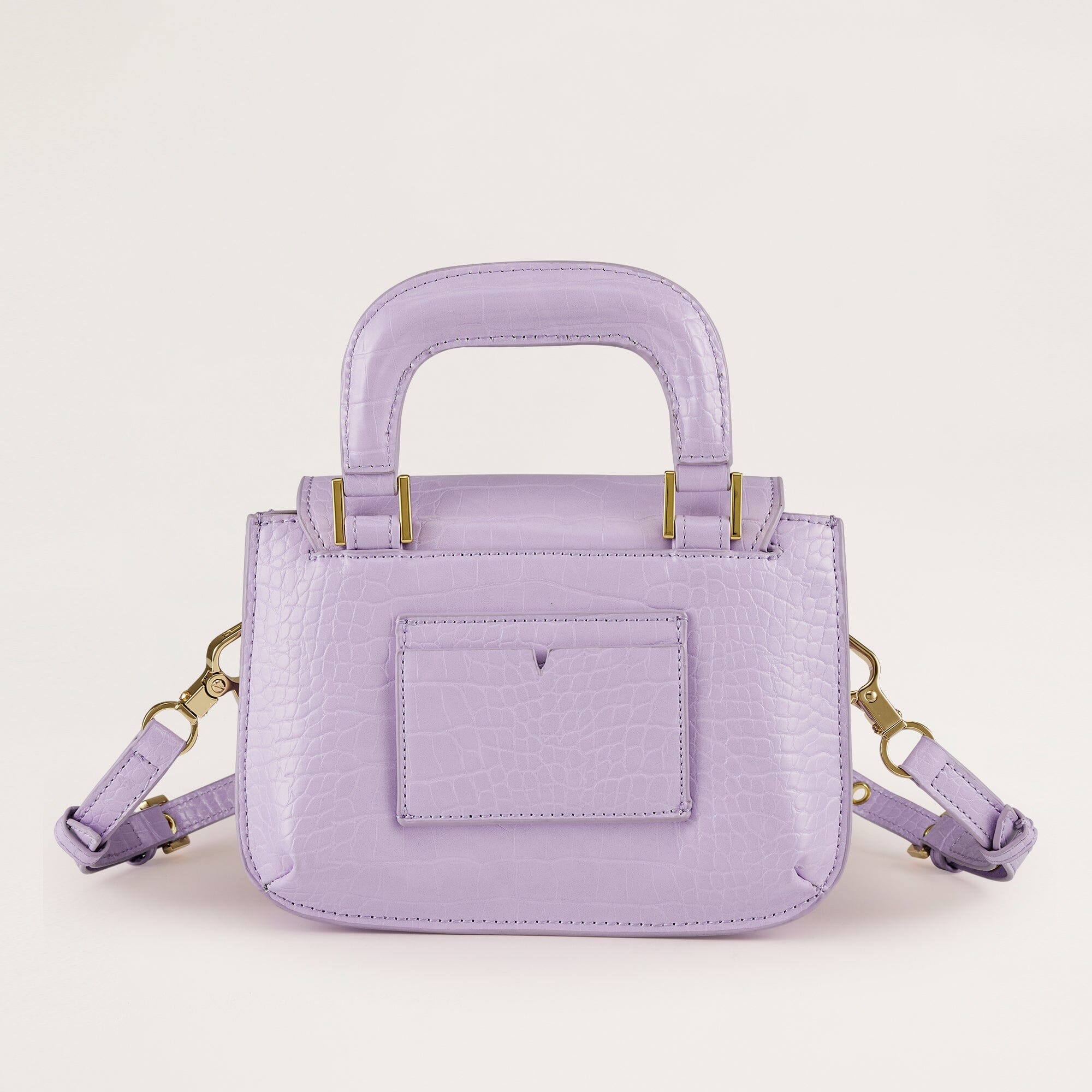 Reader Satchel Vegan Handbag Lavender rear view