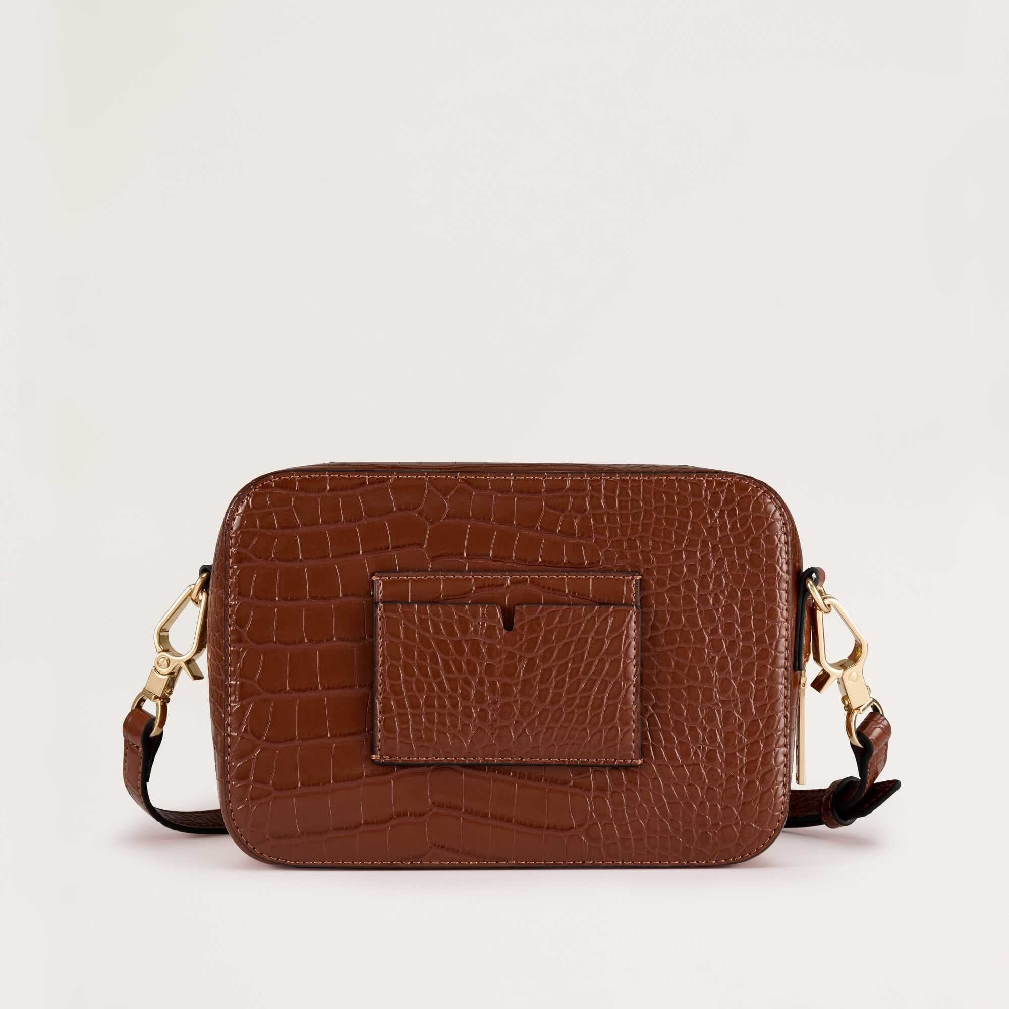 Sojourn Vegan Camera Bag Brown Croco Sans Beast