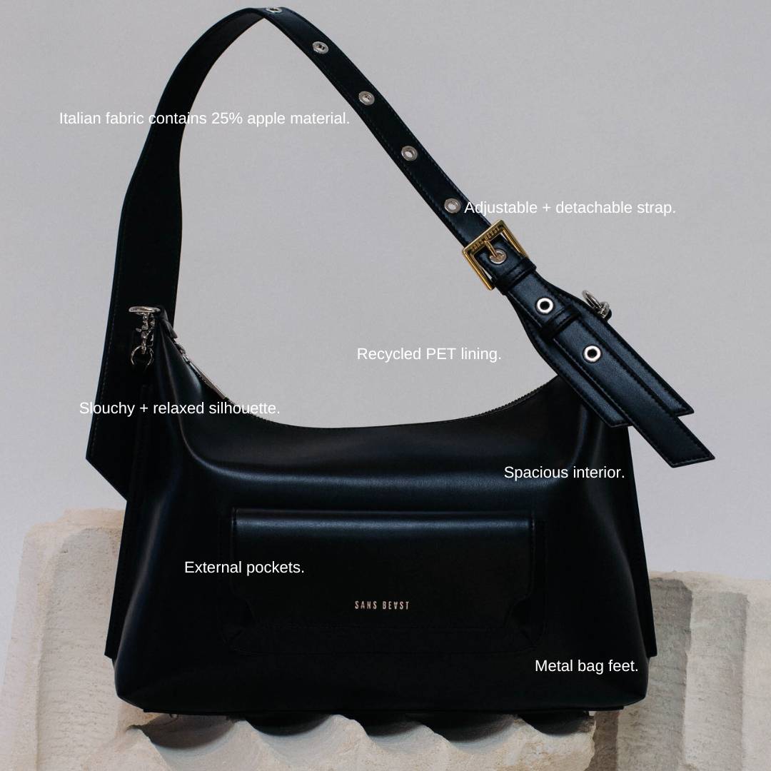 Sans Beast Transit Apple Leather Handbag Black