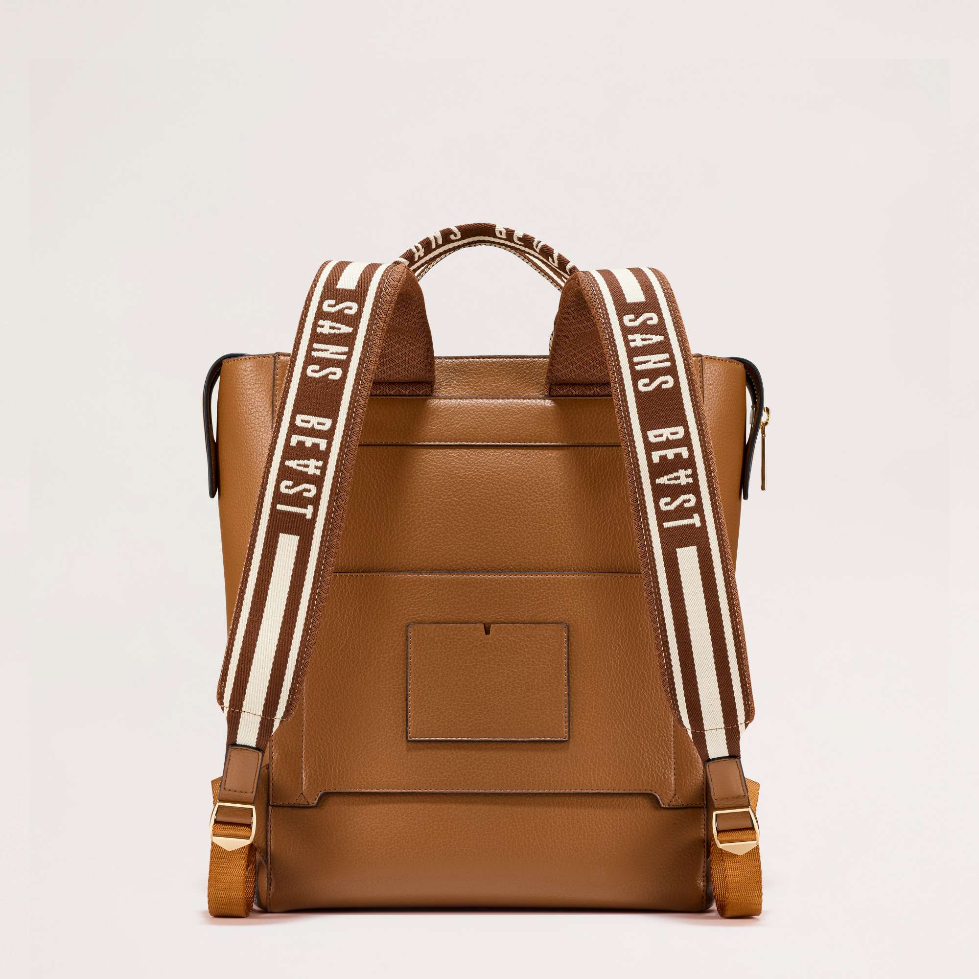 brown vegan leather backpack XL Universo Vegan Leather Backpack Brown + Gold Sans Beast