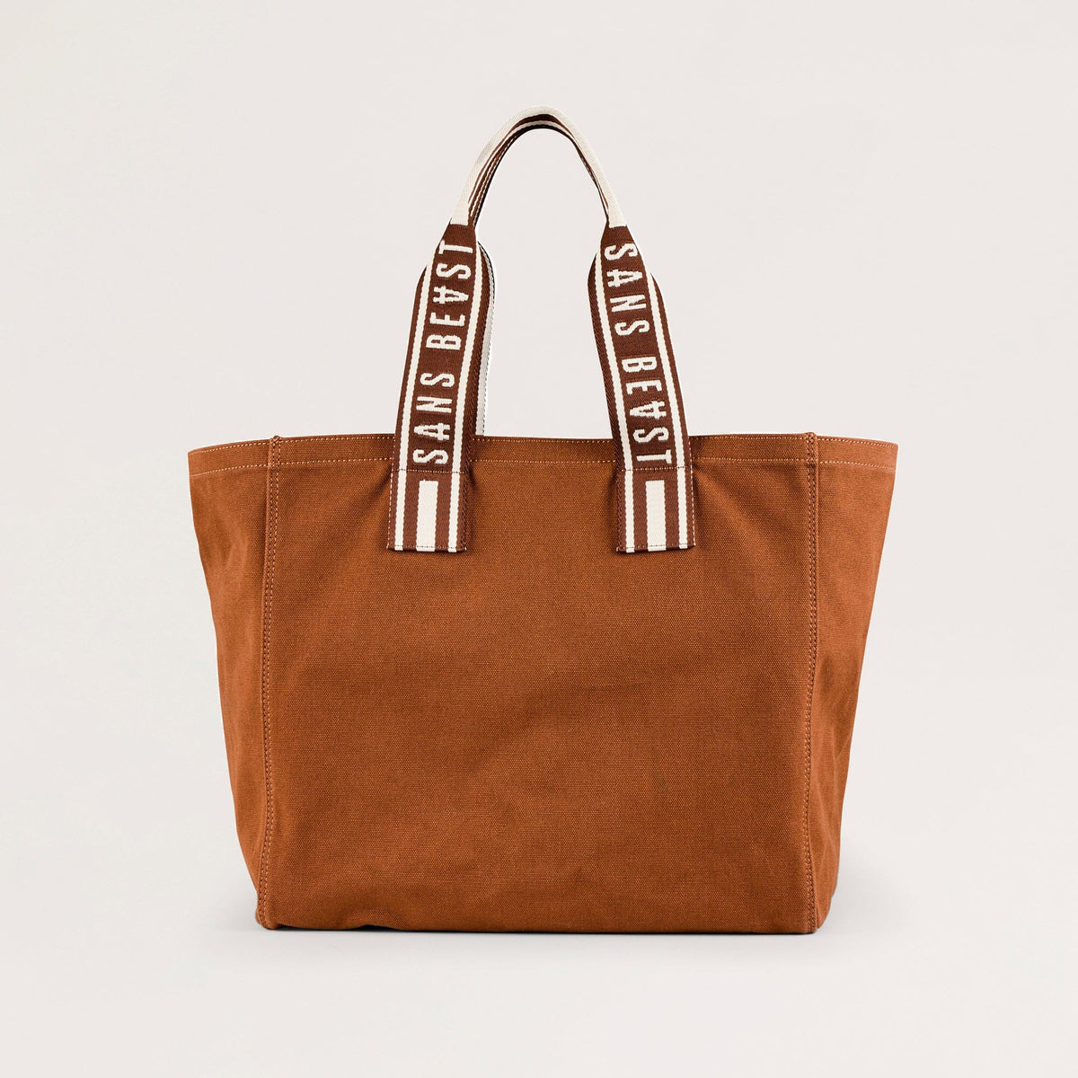 Xtra Overflow Canvas Tote Bag Brown Sans Beast