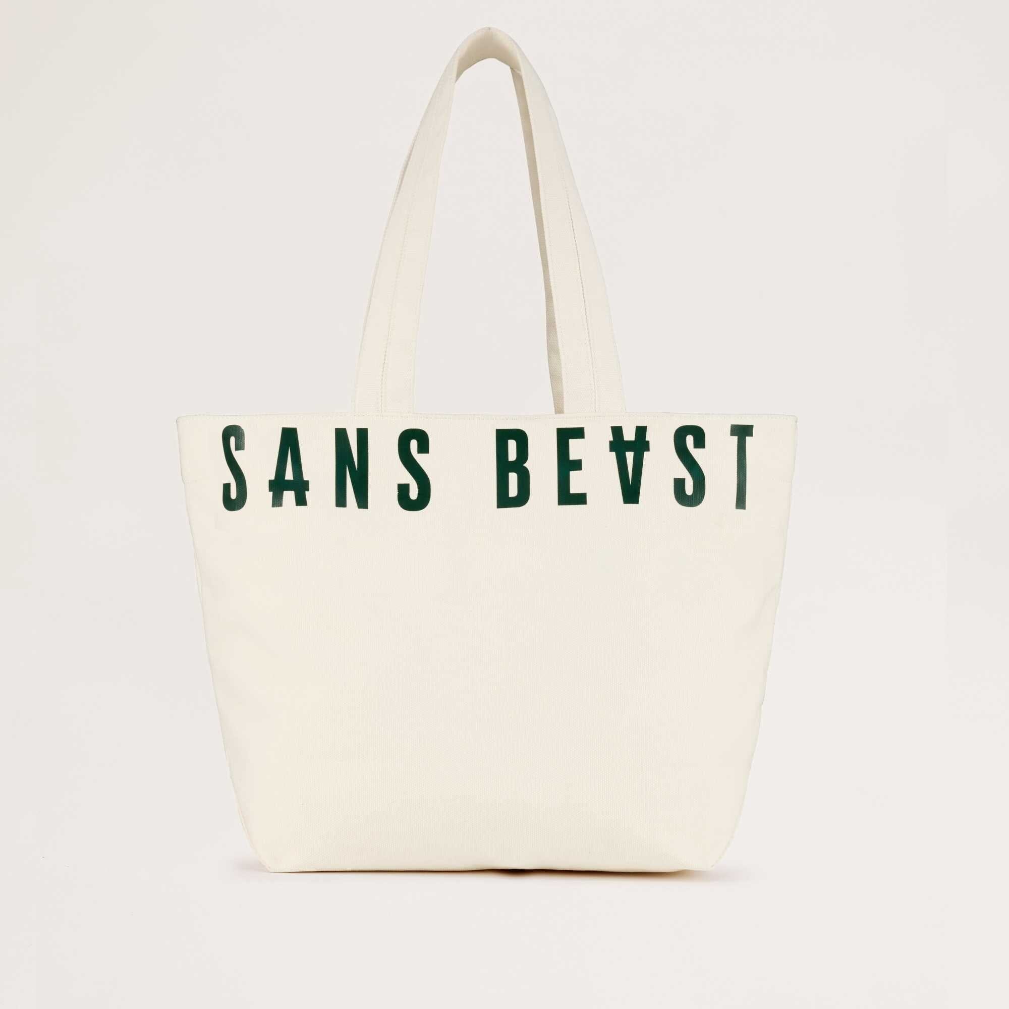 Zippy Overflow Canvas Tote Bag Vanilla Sans Beast