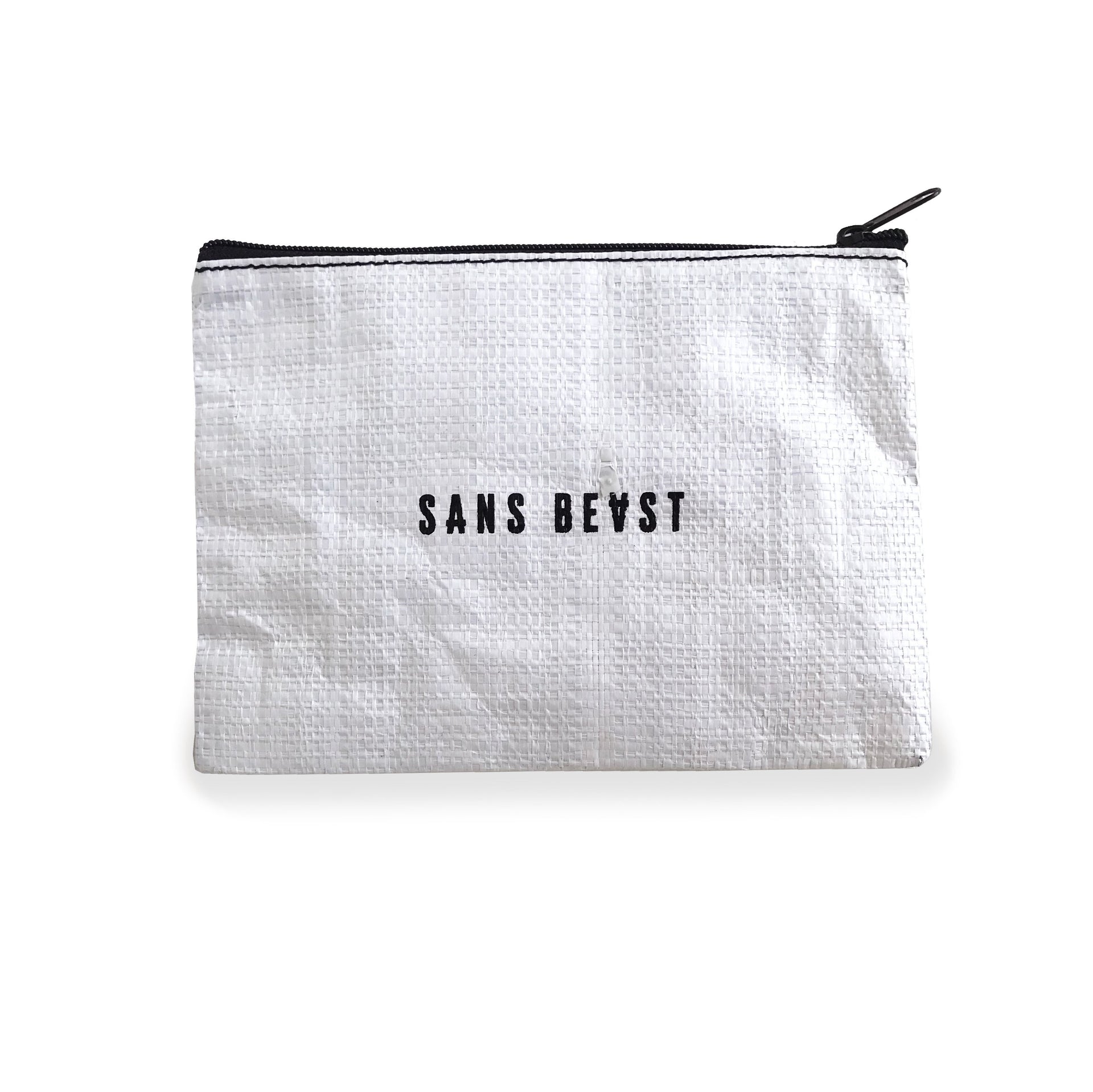 Everything Pouch Recycled Fabric White Sans Beast